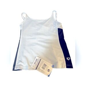 NWT Pearl Izumi Ultrastar Athletic Black and White Striped Top With Built in Bra